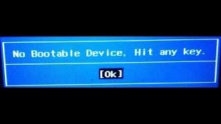 BOOT MODE : No Bootable Device Hit Any Key عدم تعرف عل الهارد ديسك