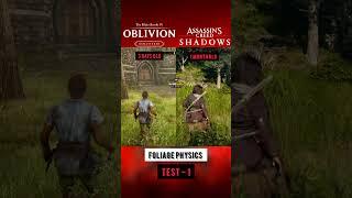 The Elder Scrolls OBLIVION Remastered vs Ac Shadows - Foliage Physics (Test -1)