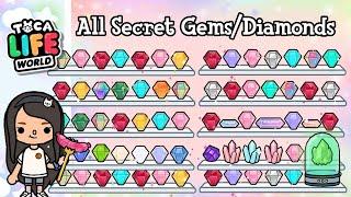 ALL SECRET DIAMONDS / GEMS IN TOCA LIFE WORLD | Toca Boca Secrets | NecoLawPie