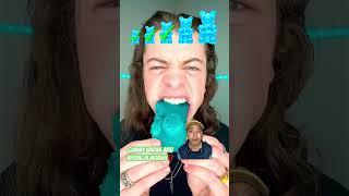 GUMMY WARNA BIRU BERBAGAI UKURAN⁉️ #mukbang #gummybear #food #gummibears #satisfying #gummybearshow