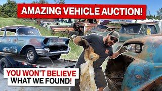 You'll never believe what we found in a car!! Awesome Auction Sale! 57 Chevy, 66 Chevelle and more!