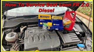 HOW TO SERVICE Seat Leon FR TDI 2.0 litre 2013 (Oil 5W30, Oil, Air ,Cabin & Fuel Filter)