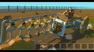 Scrap Mechanic Стрим. Сделали 6ти цилиндровый поршневой двигатель и машину на его базе.