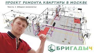 Технический дизайн проект квартиры с умным домом в Москве / Общие моменты, интерьер / Бригадыч