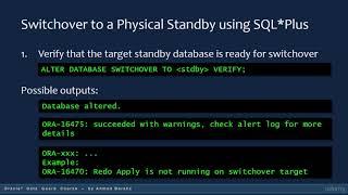 Oracle 12C Data Guard Administration  - Perform Role Transition Switchover - Lecture 1