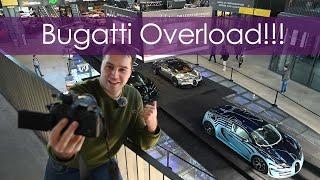 Bugatti OVERLOAD! - 5x Chiron 5x Veyron 1x Turbillon +Motorworld Walk around