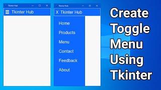 Create Toggle Menu Using Tkinter | Tkinter Toggle Menu | Tkinter Menu bar