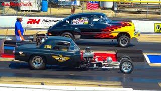 DRAG RACING OLD SCHOOL CARS REUNION GLORY DAYS 70s AND OLDER VINTAGE WILD RACE SMOKEY BURNOUTS