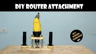 DIY Router Attachment | Make a Router Attachment for drill machine | DIY | GK's Wooden Workshop