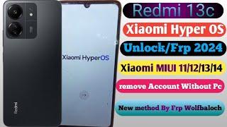 Redmi 13c frp bypass Android MIUI 13_14Unlock google account without pc 2024 Without second space