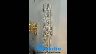 Đèn pha lê treo tường ốp tường gắn tường trang trí phòng khách phòng ngủ GT3028 Ngân Tin #denphale