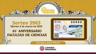 SORTEO MAYOR No. 3963: Celebrando el 85 Aniversario de la Facultad de Ciencias 