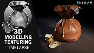 Money Bag | 3D Modelling and Texturing Timelapse