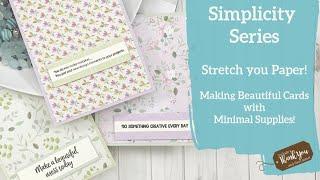 Card Making made SIMPLE | Stretch our Pattern Paper | Paper Trimming Technique using basic supplies!