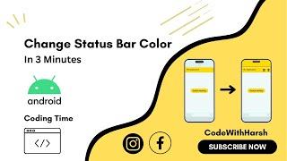 How to Change Status Bar Color in Android Studio | 2024 | JAVA, KOTLIN