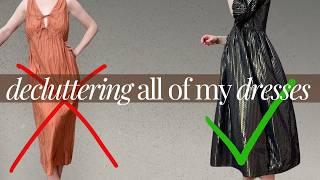 Decluttering my entire DRESS wardrobe from casual dresses to fancy dresses, every single dress!!!