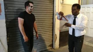 Emil Martirossian @emilmartialarts giving Chris Cole a quick how to on the nunchuck