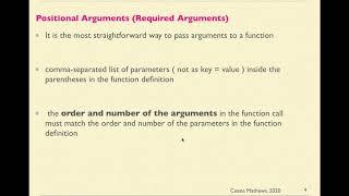 Arguments/Parameters in Python & Lambda Function