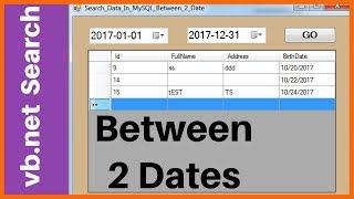 VB.NET - How To Search Data In  MySQL Between Two Dates In Visual Basic .Net [ with source code ]