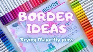 CUTE BORDER DESIGN TO DRAW  BRUSH MARKER REVIEW   BRUSH PENS FOR NOTE TAKING & JOURNALING