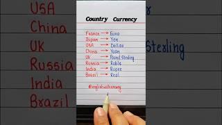 Country & Currency Learning  #english #grammar #basicknowledge #education #learning #usa