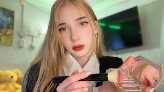 АСМР Сделаю для тебя макияж Айдол *звуки кисти,помадок* ASMR Makeup for an idol