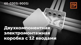 Двухкомпонентная электромонтажная коробка с 12 вводами 100х100х40 Промрукав