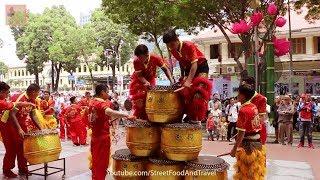 Lion Dance Drumming in Saigon Metropolitan Tower, Ho Chi Minh City Vietnam 2018