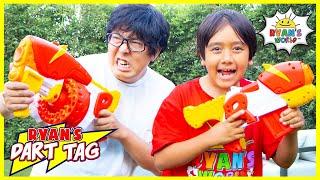 Ryan vs Daddy Dart Tag Blaster Challenge!