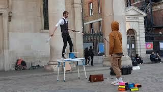 A Street Performer | Juggling knives & Fire stick | london |  Part 2