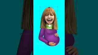 I made Lisa (BLACKPINK) pregnantand she's about to give birth| SWISA #shorts #fyp #lisa #arts