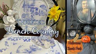 Thrifting for French Country   Make your own Toile   Sneak Peek Halloween