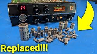 CB Radio Restoration - Replacing Old Electrolytic Capacitors Highlights