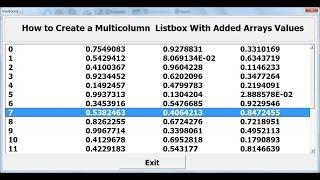 How to Create a Multi Column ListBox With Added Arrays Value in Excel Using VBA