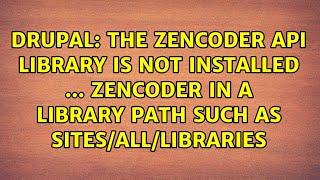 The Zencoder API library is not installed ... zencoder in a library path such as...