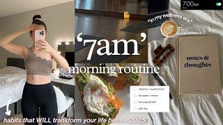 7AM productive morning routine | end of year & "that girl" habits, working out, wellness + health