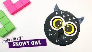 Snowy Owl Paper Plate Craft | Arctic Animal Paper Craft Ideas For WInter Decoration