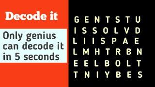 Only genius can decode this code in 5 seconds