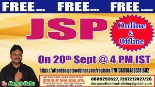 JSP (FREE Batch) Online/Offline Training in DURGASOFT