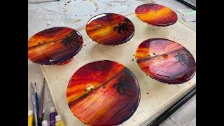 Step by Step Resin Tutorial - Blue Peter Style - How I create Sunset Clocks with Depth & Warmth