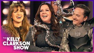 Kelly Clarkson Dons Fur Cape & Crown For Melissa McCarthy & Ben Falcone Interview