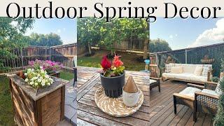 SPRING OUTDOOR REFRESH | Spring Decorate with me Outdoors | Spring Decor Refresh Ideas