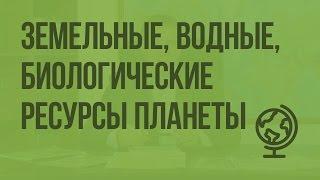 Земельные, водные, биологические ресурсы планеты. Видеоурок по географии 10 класс