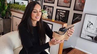 Ashley Unboxes Black 7 Inch High Heel Platform Cork Wedge Shoes