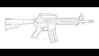 how to draw M4A1 in steps by step ...