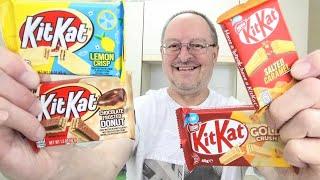 KitKat Multi Test ~ Lemon Crisp, Chocolate Frosted Donut, Salted Caramel, Gold Crush ~ Food Review