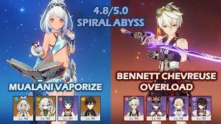 Mualani Vaporize & Bennett Chevreuse Overload - 4.8 5.0 Spiral Abyss  - Genshin Impact