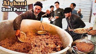 Day in The Life Of a Pakistani Street Food Vendor | Afghani Beef Pulao and Halwa KPK Street Food