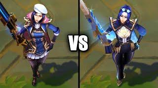 Arcane Commander Caitlyn vs Prestige Arcane Commander Caitlyn Skins Comparison (League of Legends)