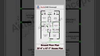 Architecture building Plan with Dimensions | 3BHK house #housedesign #2d #home #houseplans #house